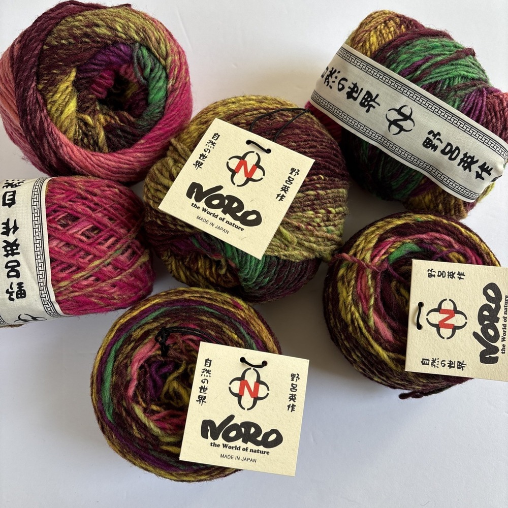 Noro Tabi Wool Yarn Pinks Multicolored Made In Japan Lot of (6) Skeins